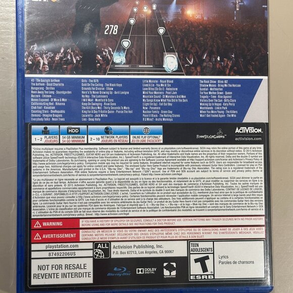 GREAT DEAL! Barely used GUITAR HERO LIVE for PS4 - Playstation game disc! - Picture 3 of 3